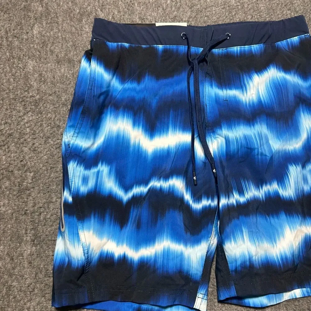 Zeroxposur Mens Swim‎ Trunks Small Shorts Blue Bathing Suit Bottoms Tie Dye